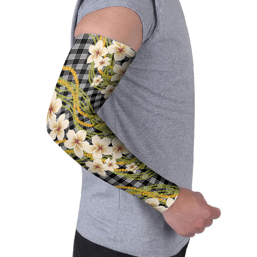 Ele'ele Hawai'i Palaka Plumeria Arm Sleeves Puakenikeni and Maile Lei LT9 - Polynesian Pride