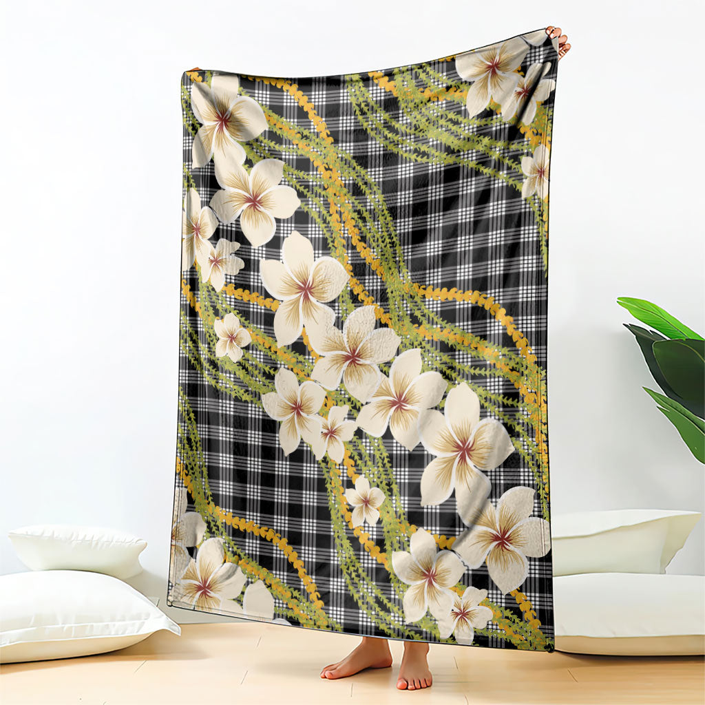 Ele'ele Hawai'i Palaka Plumeria Blanket Puakenikeni and Maile Lei