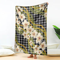 Ele'ele Hawai'i Palaka Plumeria Blanket Puakenikeni and Maile Lei