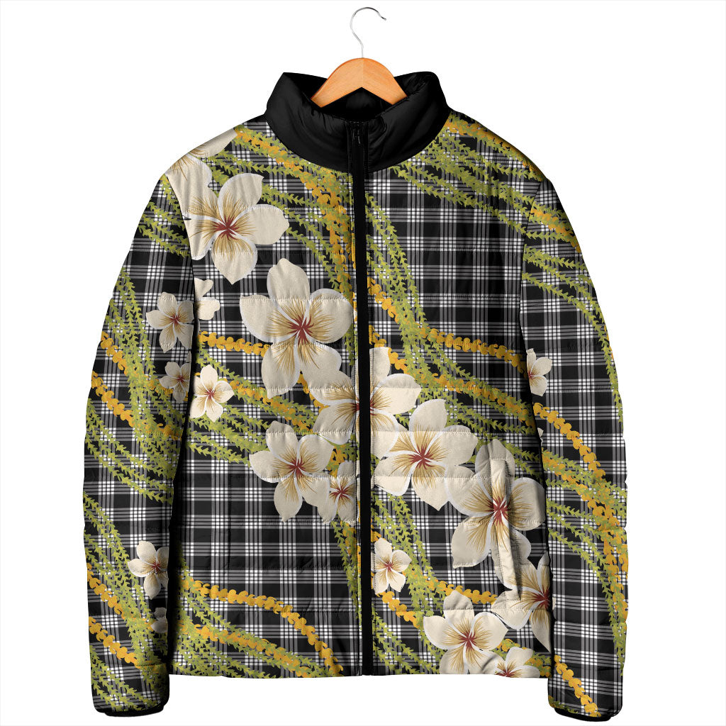 Ele'ele Hawai'i Palaka Plumeria Padded Jacket Puakenikeni and Maile Lei