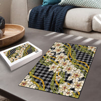 Ele'ele Hawai'i Palaka Plumeria Puzzle Puakenikeni and Maile Lei