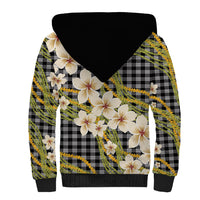 Ele'ele Hawai'i Palaka Plumeria Sherpa Hoodie Puakenikeni and Maile Lei