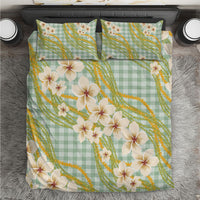 Liko Kukui Hawai'i Palaka Plumeria Bedding Set Puakenikeni and Maile Lei