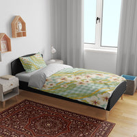 Liko Kukui Hawai'i Palaka Plumeria Bedding Set Puakenikeni and Maile Lei