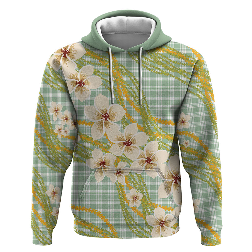 Liko Kukui Hawai'i Palaka Plumeria Hoodie Puakenikeni and Maile Lei