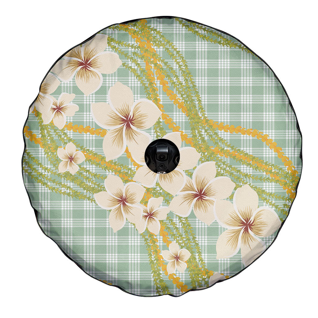 Liko Kukui Hawai'i Palaka Plumeria Spare Tire Cover Puakenikeni and Maile Lei