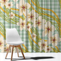 Liko Kukui Hawai'i Palaka Plumeria Window Curtain Puakenikeni and Maile Lei
