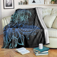 Floral Polynesian Hibiscus Tattoo Blanket Blue Gradient Style LT9 Blue - Polynesian Pride