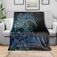 Floral Polynesian Hibiscus Tattoo Blanket Blue Gradient Style LT9 - Polynesian Pride