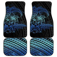 Floral Polynesian Hibiscus Tattoo Car Mats Blue Gradient Style LT9 - Polynesian Pride
