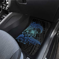 Floral Polynesian Hibiscus Tattoo Car Mats Blue Gradient Style LT9 - Polynesian Pride