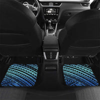 Floral Polynesian Hibiscus Tattoo Car Mats Blue Gradient Style LT9 Set 2pcs - Back Blue - Polynesian Pride