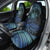 Floral Polynesian Hibiscus Tattoo Car Seat Cover Blue Gradient Style