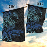 Floral Polynesian Hibiscus Tattoo Garden Flag Blue Gradient Style LT9 - Polynesian Pride