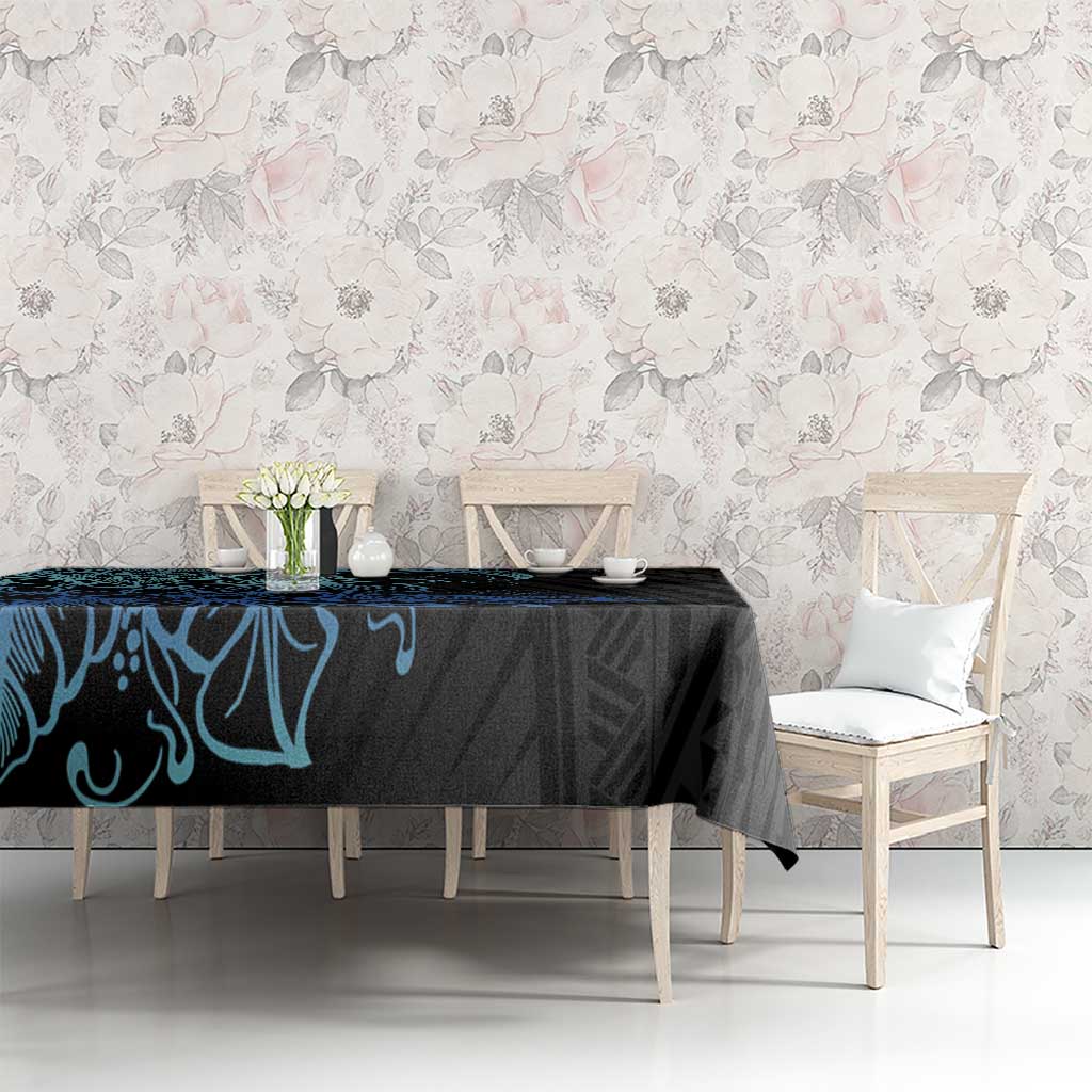 Floral Polynesian Hibiscus Tattoo Tablecloth Blue Gradient Style LT9 - Polynesian Pride