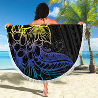 Floral Polynesian Hibiscus Tattoo Beach Blanket Green Gradient Style LT9 - Polynesian Pride