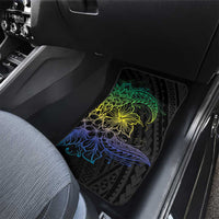 Floral Polynesian Hibiscus Tattoo Car Mats Green Gradient Style LT9 - Polynesian Pride