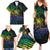 Floral Polynesian Hibiscus Tattoo Family Matching Summer Maxi Dress and Hawaiian Shirt Green Gradient Style