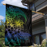 Floral Polynesian Hibiscus Tattoo Garden Flag Green Gradient Style LT9 - Polynesian Pride