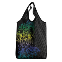 Floral Polynesian Hibiscus Tattoo Grocery Bag Green Gradient Style LT9 - Polynesian Pride