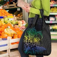 Floral Polynesian Hibiscus Tattoo Grocery Bag Green Gradient Style LT9 - Polynesian Pride