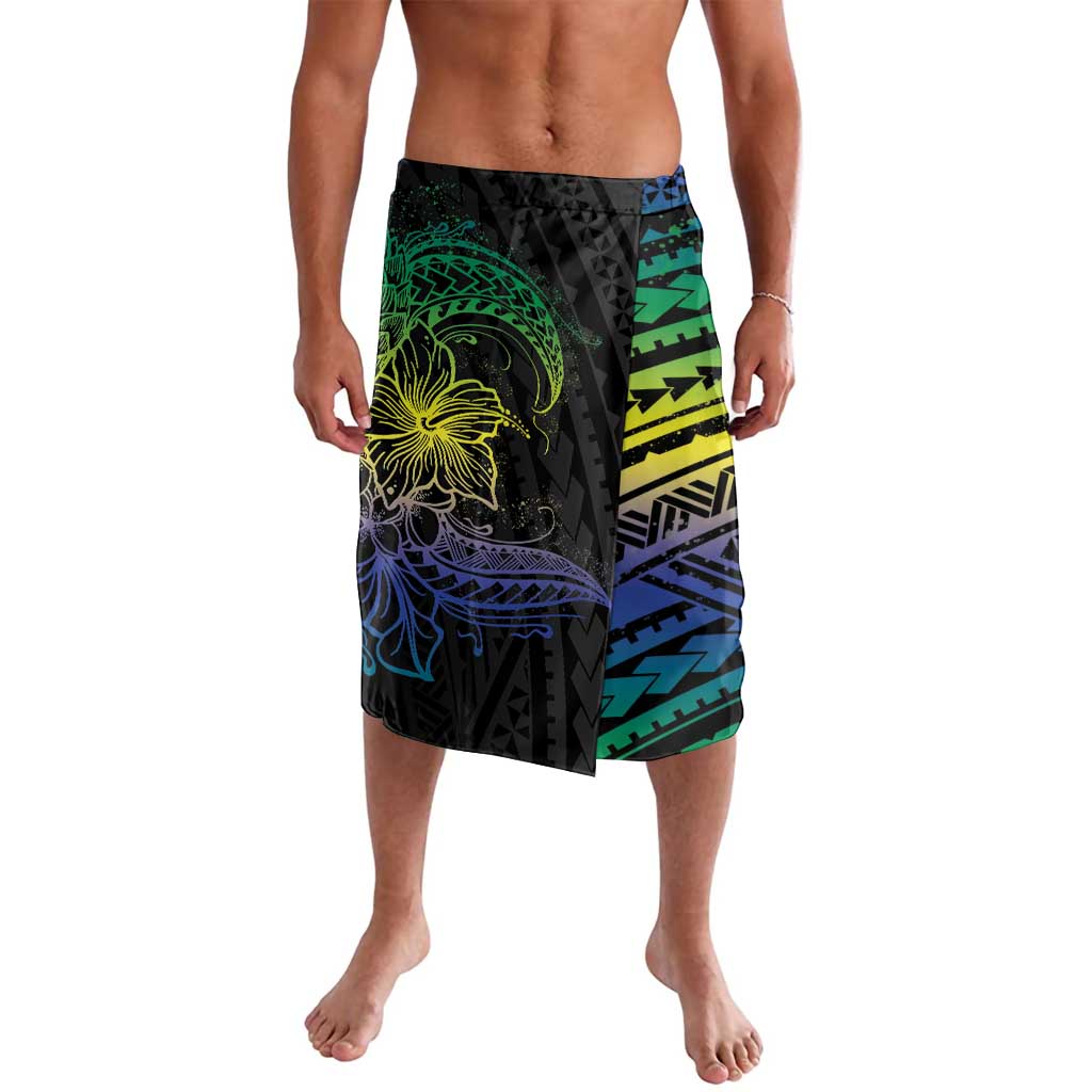 Floral Polynesian Hibiscus Tattoo Lavalava Green Gradient Style LT9 Green - Polynesian Pride