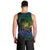 Floral Polynesian Hibiscus Tattoo Men Tank Top Green Gradient Style