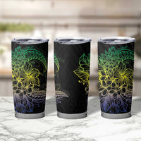 Floral Polynesian Hibiscus Tattoo Tumbler Cup Green Gradient Style LT9 - Polynesian Pride
