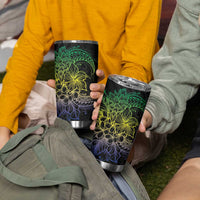 Floral Polynesian Hibiscus Tattoo Tumbler Cup Green Gradient Style LT9 - Polynesian Pride
