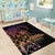 Floral Polynesian Hibiscus Tattoo Area Rug Peach Gradient Style