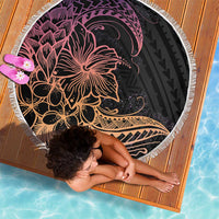 Floral Polynesian Hibiscus Tattoo Beach Blanket Peach Gradient Style LT9 - Polynesian Pride