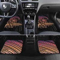 Floral Polynesian Hibiscus Tattoo Car Mats Peach Gradient Style LT9 Set 4pcs Peach - Polynesian Pride