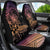 Floral Polynesian Hibiscus Tattoo Car Seat Cover Peach Gradient Style