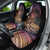 Floral Polynesian Hibiscus Tattoo Car Seat Cover Peach Gradient Style