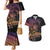 Floral Polynesian Hibiscus Tattoo Couples Matching Mermaid Dress and Hawaiian Shirt Peach Gradient Style