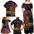 Floral Polynesian Hibiscus Tattoo Family Matching Off Shoulder Maxi Dress and Hawaiian Shirt Peach Gradient Style