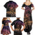 Floral Polynesian Hibiscus Tattoo Family Matching Summer Maxi Dress and Hawaiian Shirt Peach Gradient Style