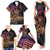 Floral Polynesian Hibiscus Tattoo Family Matching Tank Maxi Dress and Hawaiian Shirt Peach Gradient Style