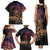 Floral Polynesian Hibiscus Tattoo Family Matching Tank Maxi Dress and Hawaiian Shirt Peach Gradient Style