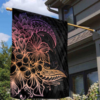Floral Polynesian Hibiscus Tattoo Garden Flag Peach Gradient Style LT9 - Polynesian Pride