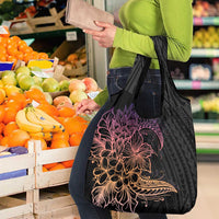 Floral Polynesian Hibiscus Tattoo Grocery Bag Peach Gradient Style LT9 - Polynesian Pride