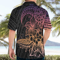 Floral Polynesian Hibiscus Tattoo Hawaiian Shirt Peach Gradient Style LT9 - Polynesian Pride
