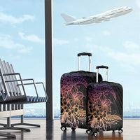 Floral Polynesian Hibiscus Tattoo Luggage Cover Peach Gradient Style