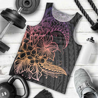 Floral Polynesian Hibiscus Tattoo Men Tank Top Peach Gradient Style LT9 - Polynesian Pride