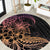 Floral Polynesian Hibiscus Tattoo Round Carpet Peach Gradient Style