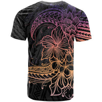Floral Polynesian Hibiscus Tattoo T Shirt Peach Gradient Style LT9 - Polynesian Pride