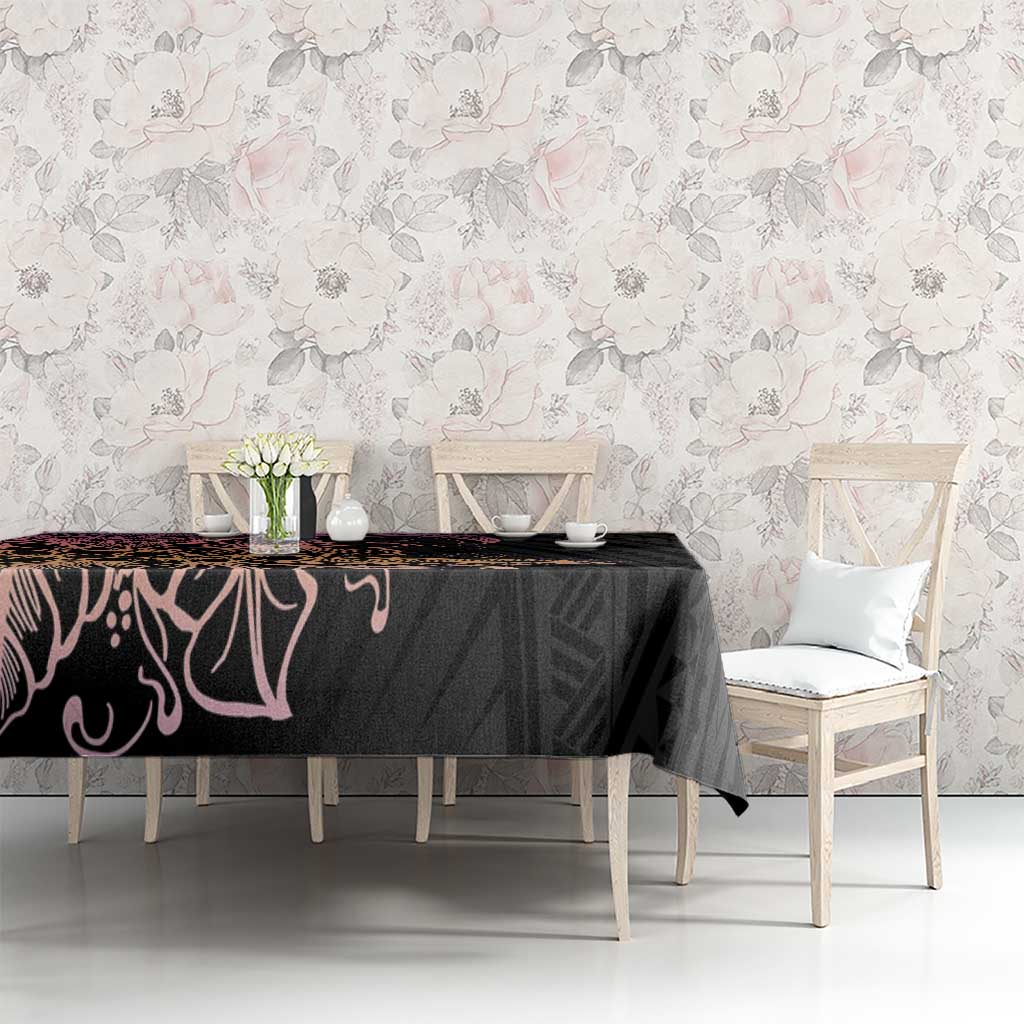 Floral Polynesian Hibiscus Tattoo Tablecloth Peach Gradient Style LT9 - Polynesian Pride