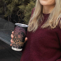 Floral Polynesian Hibiscus Tattoo Tumbler Cup Peach Gradient Style LT9 - Polynesian Pride