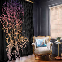 Floral Polynesian Hibiscus Tattoo Window Curtain Peach Gradient Style LT9 - Polynesian Pride
