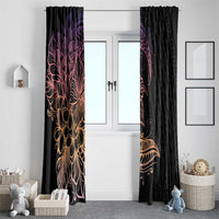 Floral Polynesian Hibiscus Tattoo Window Curtain Peach Gradient Style LT9 - Polynesian Pride